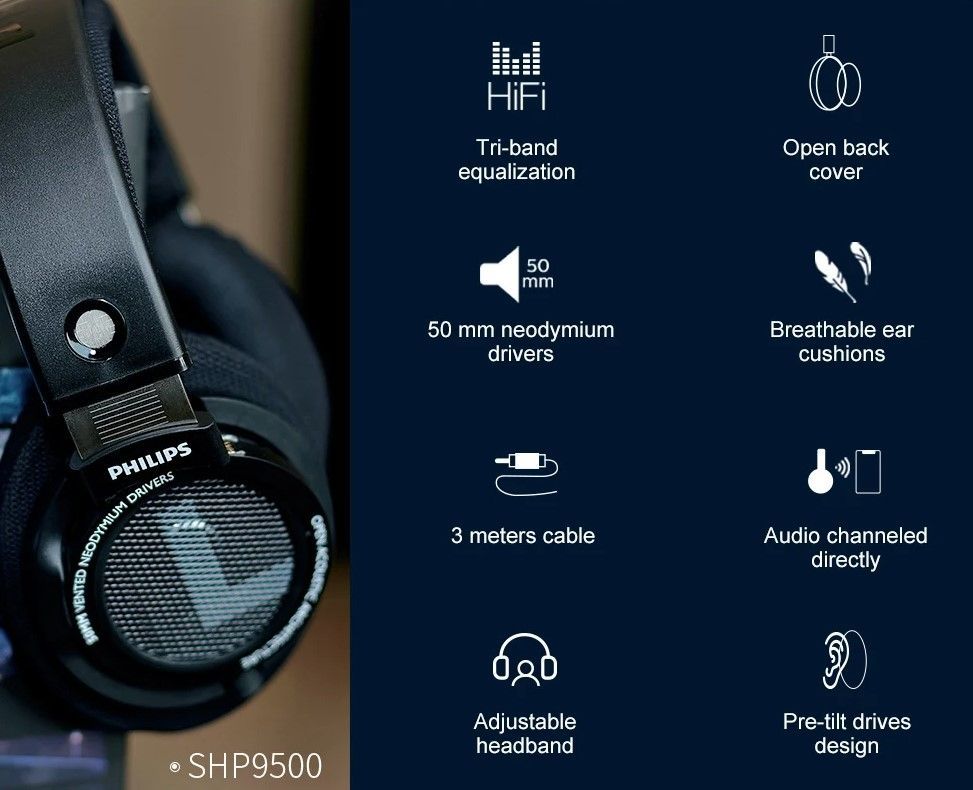 新品 未開封 フィリップス ヘッドホン SHP9500 ハイファイステレオ  