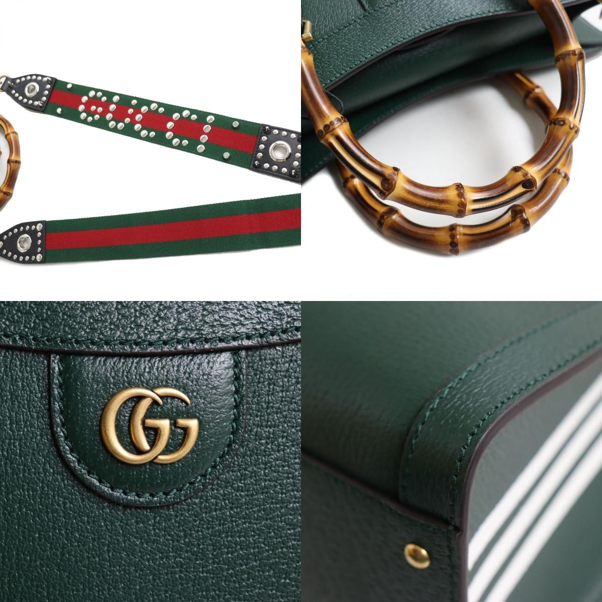 未使用品☆定価902000円 GUCCI×adidas グッチ×アディダス 721080 ダイアナ ラージ トートバッグ ダークグリーン 伊製  箱・保存袋付き - メルカリ