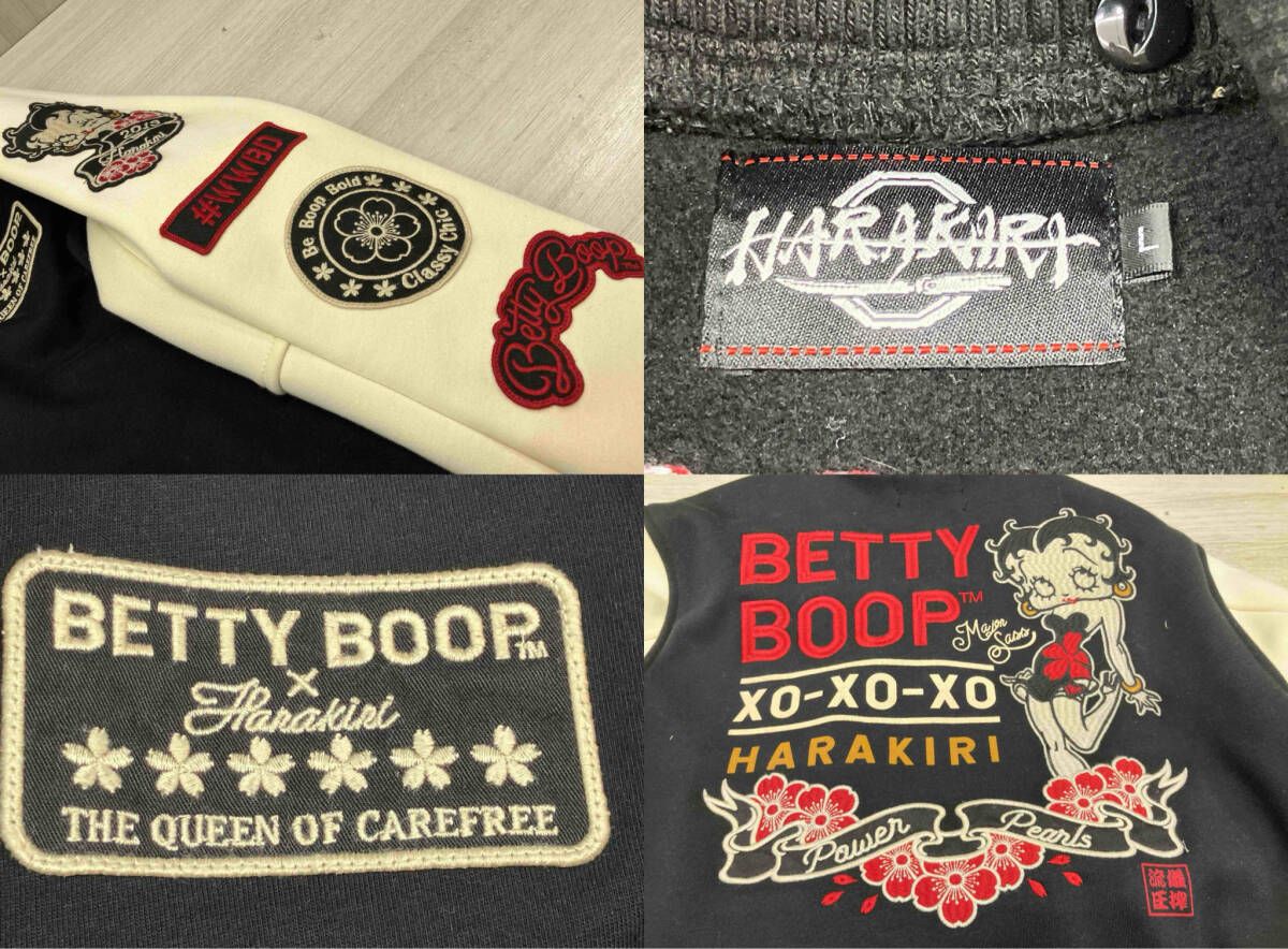 ベティ・ブープ スタジャン HARAKIRI BETTY BOOP × HARAKIRI スタジャン スウェット生地 ベティM リブ