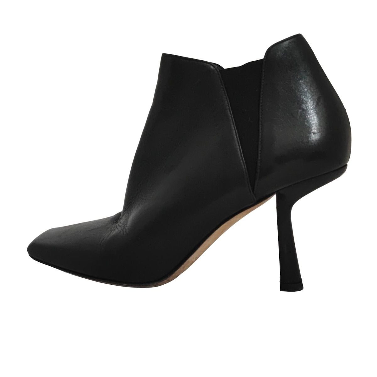JIMMY CHOO ジミーチュウ ブーティ 37 レディース - 黒 サイドゴア レザー