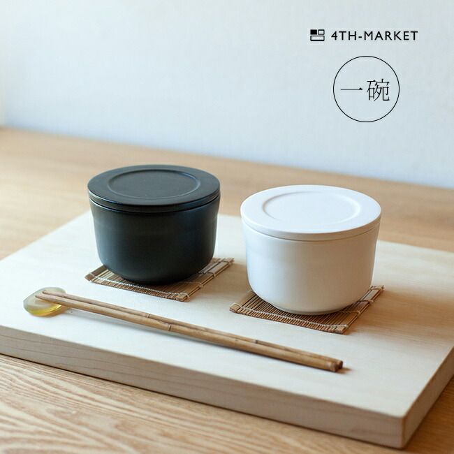 黒 0-12292】4th-market 八十八 お櫃 一碗(萬古焼 おひつ 一膳 一膳用