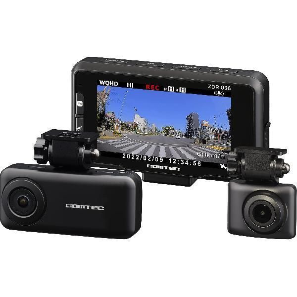 コムテック 車用 前後2カメラ ドライブレコーダー ZDR036