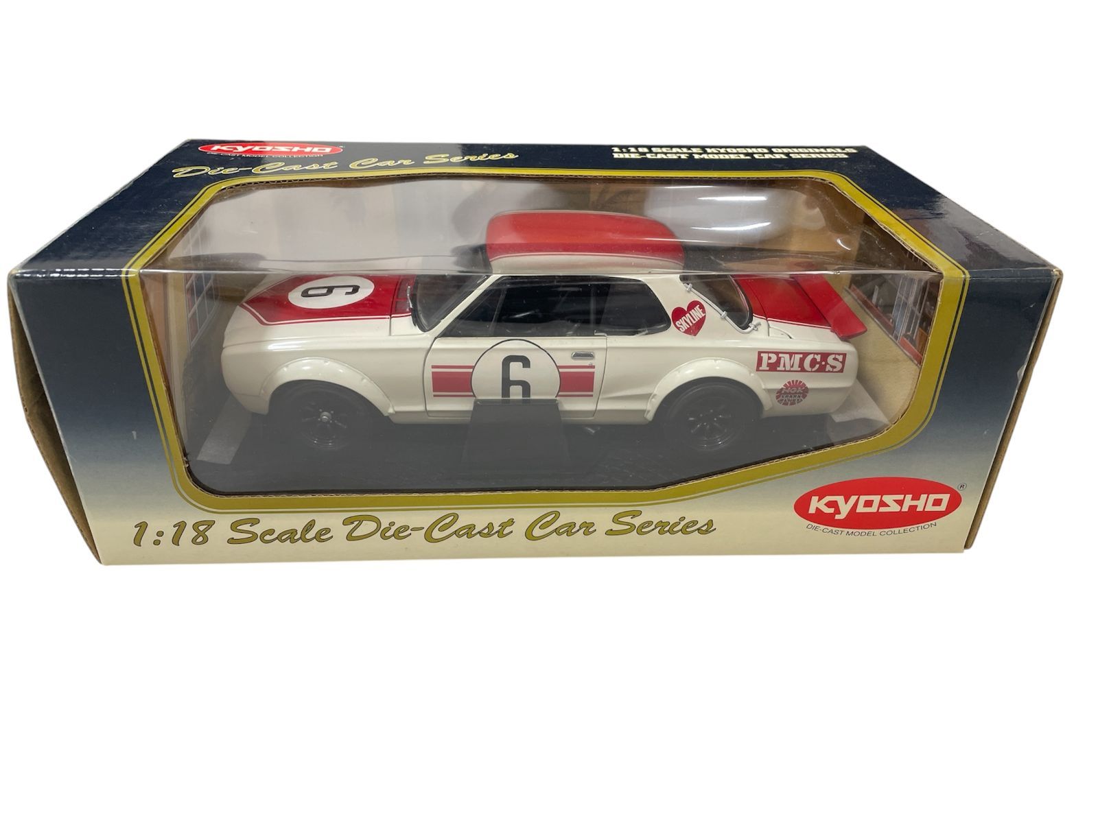 管理番号-P KYOSHO 京商 1 18SCALE ニッサン スカイライン 2000GT-R KPGC10 レーシングNo.6 No.08122R 現状品