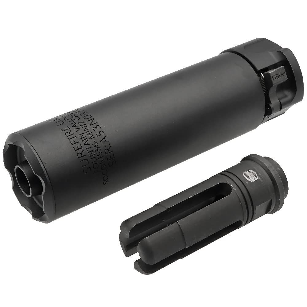 SOCOM556 MINI2 サプレッサー ＆ SFタイプ 4Prong 武品 SFタイプ フラッシュハイダー セット14mm逆ネジ サイレンサー BK ブラック