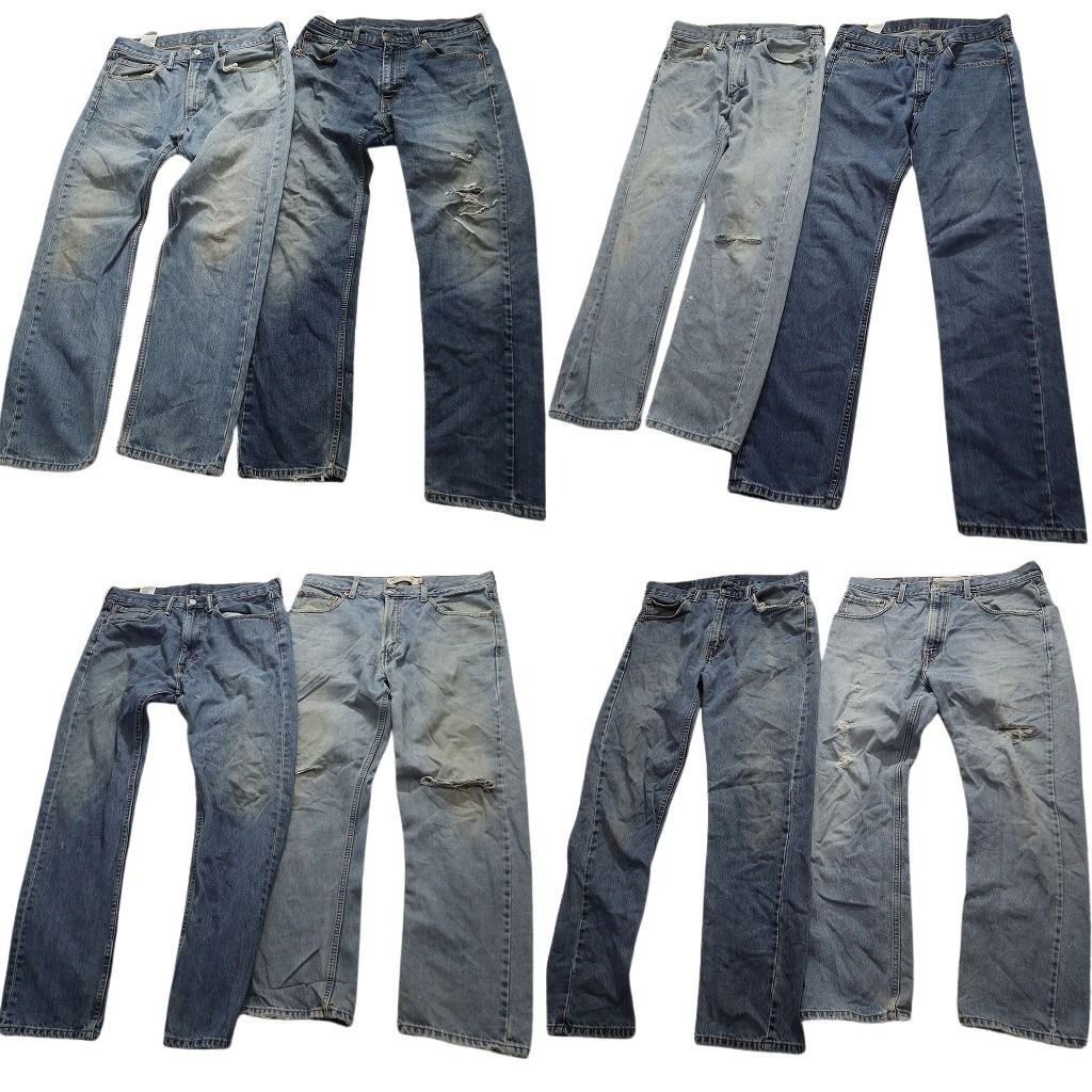 B品 古着卸 リーバイス 505 デニム パンツ 8枚セット メンズ 34 |33 インディゴブルー アメカジ フェード 古着 NA6251