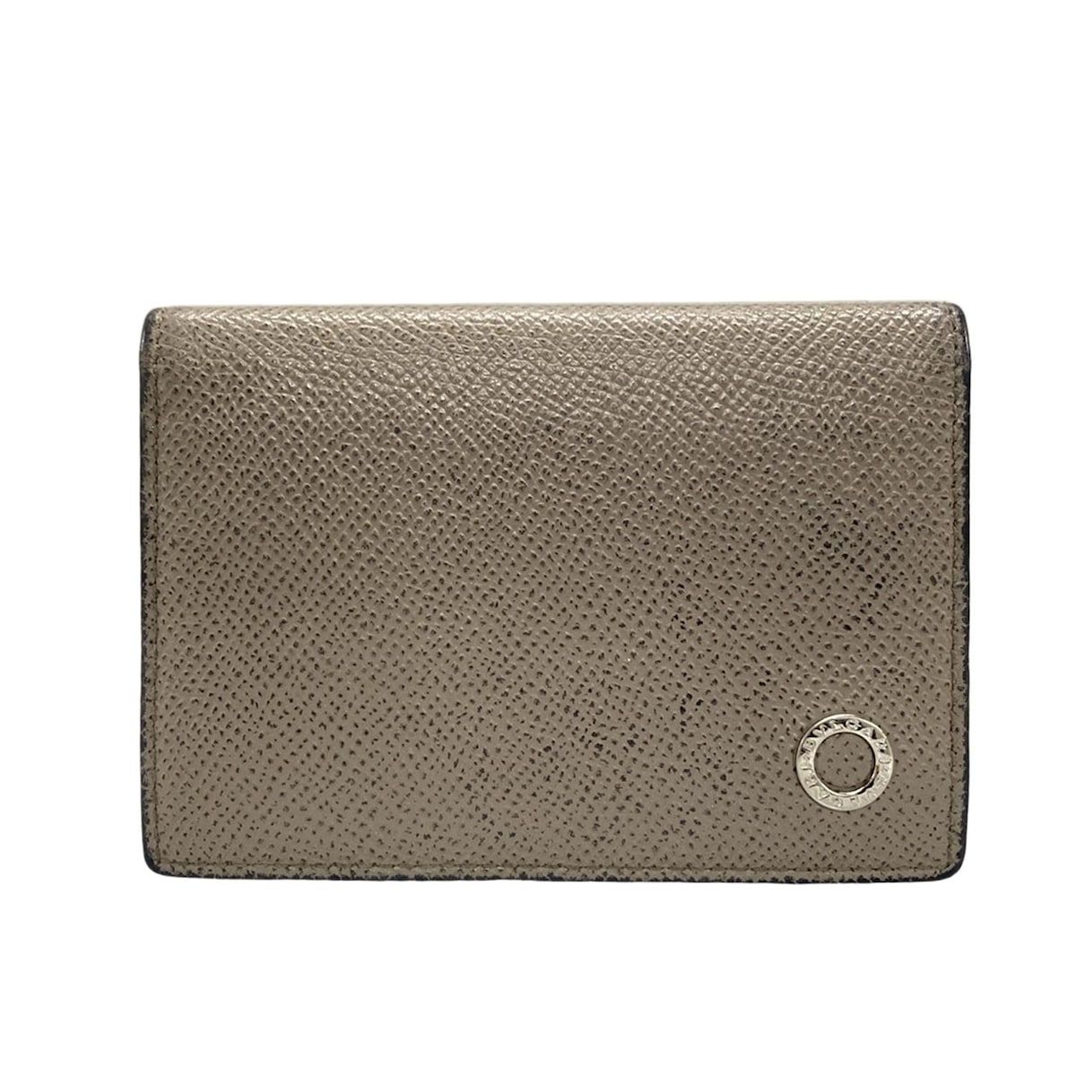BVLGARI ブルガリ 名刺入れ ブルガリブルガリ グレージュ レザー