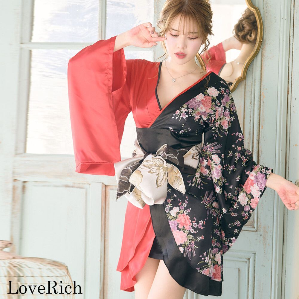 LoveRich ラブリッチ 【3カラー/2点セット】バイカラー オフショル 花