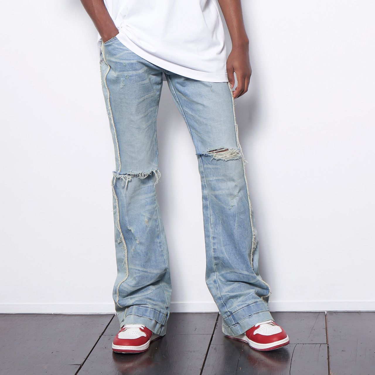 MLVINCE メルヴィンス DB FLARE JEANS LIGHT INDIGO フレア
