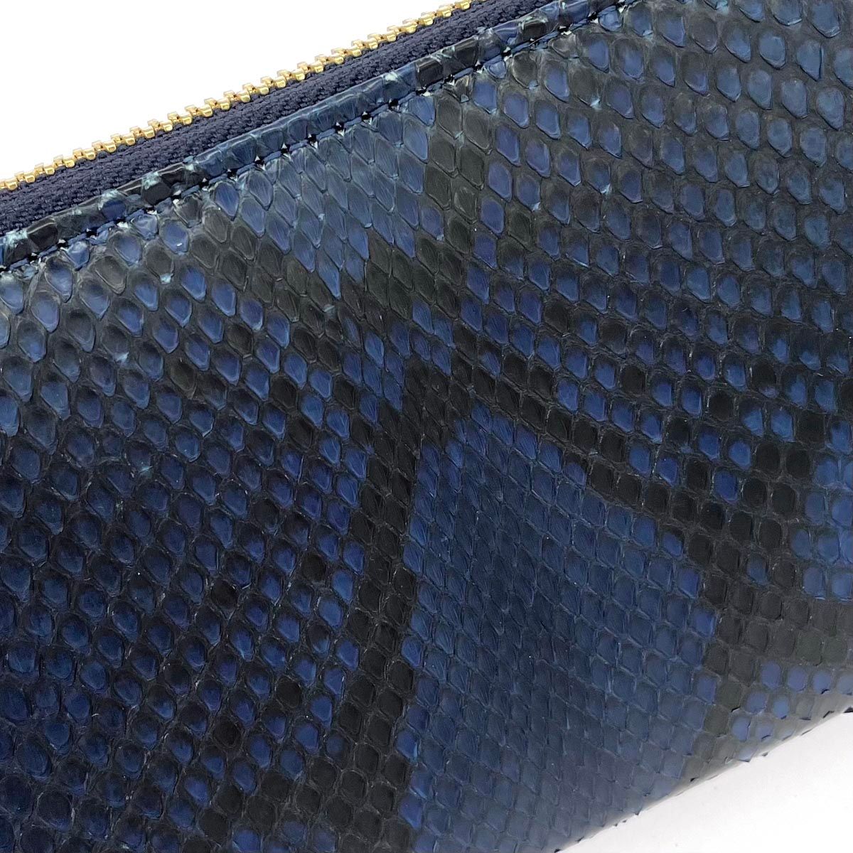 BAGGY PORT バギーポート ラウンドファスナー長財布 藍染め/パイソン