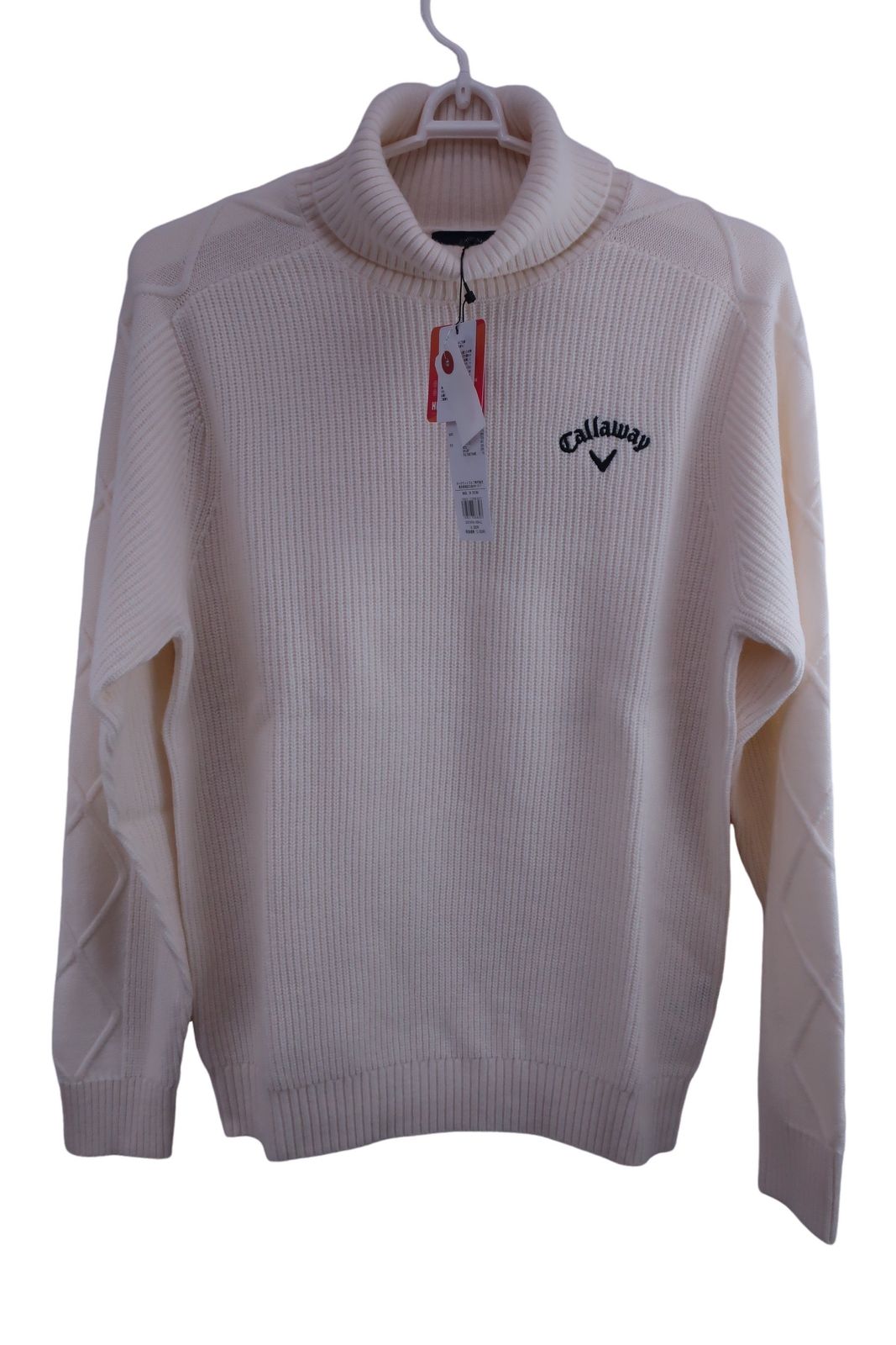 【新品】Callaway(キャロウェイ) ハイネックセーター 白 メンズ LL C23218103 ゴルフ用品 2410-0248 新品