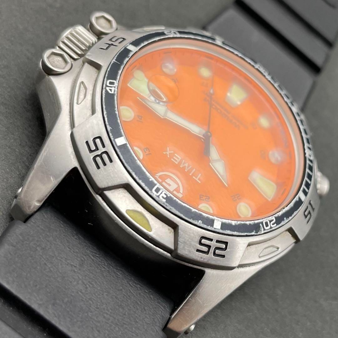TIMEX WR200M オレンジ ダイバーズウォッチ インディグロナイトライト