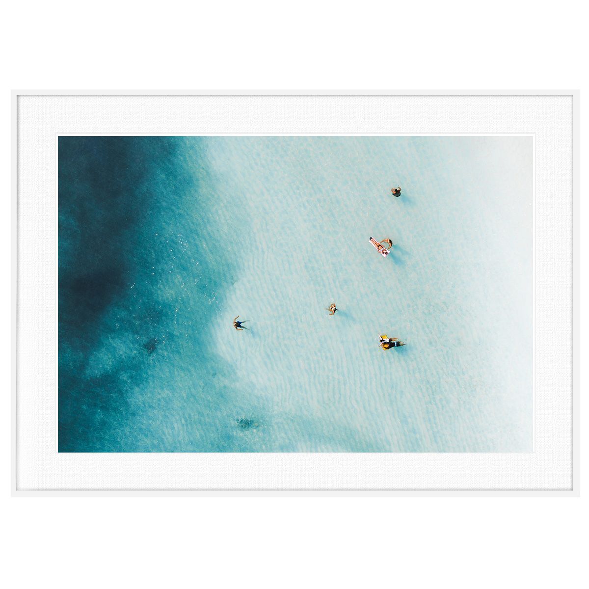 夏写真 アメリカ写真 ハワイ州 ワイキキの海 インテリアアート写真額装 AS0213