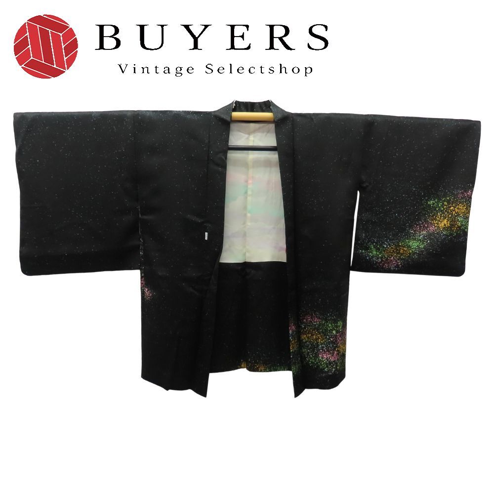 羽織 正絹 ブラック 羽織紐付き 和装 呉服 和服 きもの レディース 女性