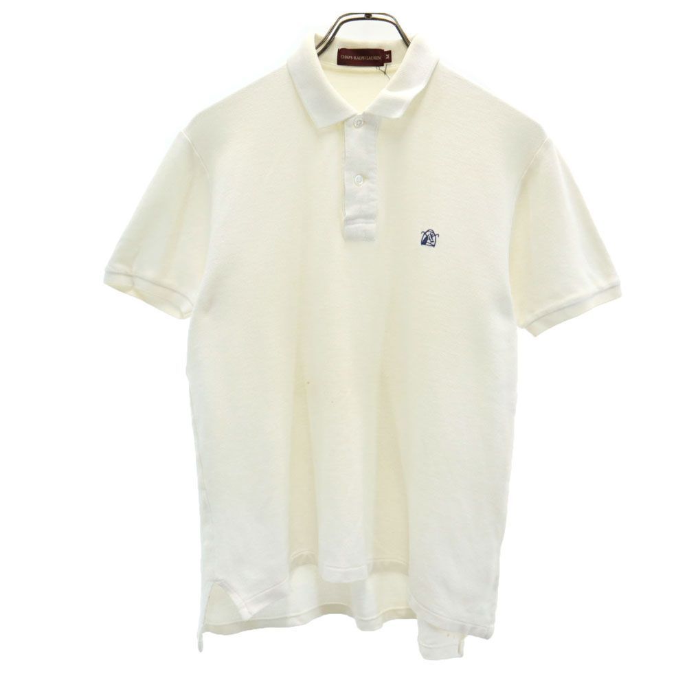 チャップスラルフローレン 70s ヴィンテージ 半袖 ポロシャツ M ベージュ CHAPS RALPH LAUREN 鹿の子 メンズ 古着 【240417】