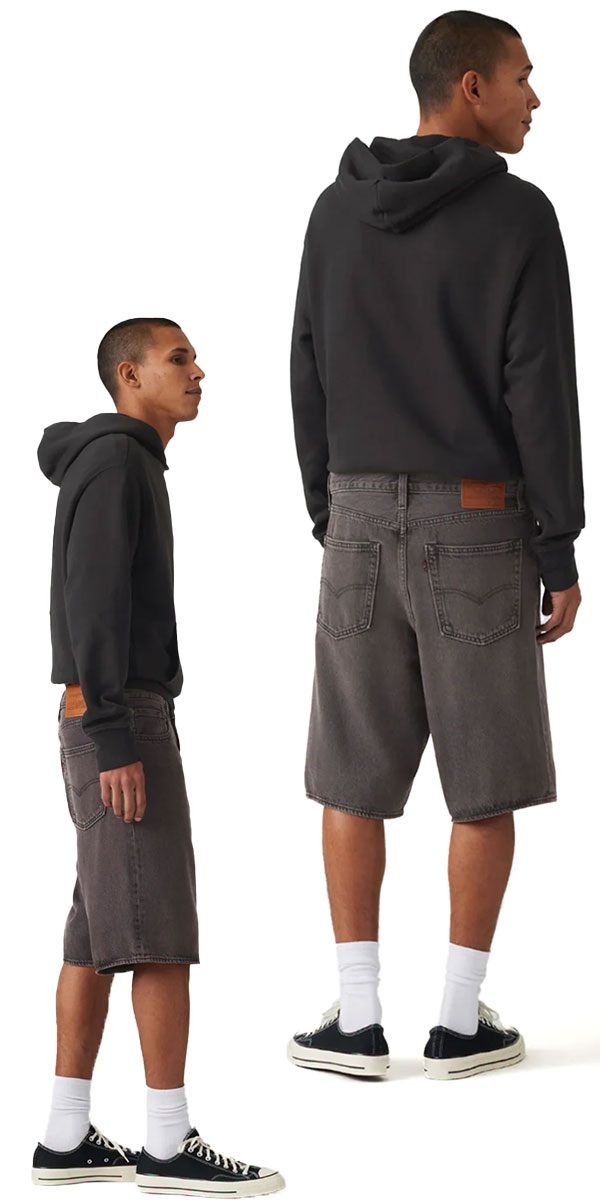 数回着美品 リーバイス ハーフパンツ半袖 ジャンプスーツ L リーバイス 478 バギー ハーフパンツ ブラック LEVIS 478 BAGGY