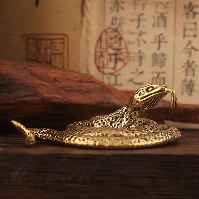 蛇 ヘビ 置物 オブジェ 巳年 干支 金色 ゴールド 瞑想 禅 幸運 浄化