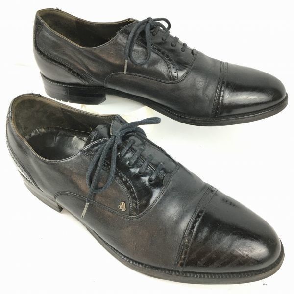 80s-90s Vintage オランダ王室御用達 ヴァンボメル|VAN BOMMEL サイズ8 26.5 黒|BLACK キャップトゥ ストレートチップ|men s 管NO.ZG-84<sale>