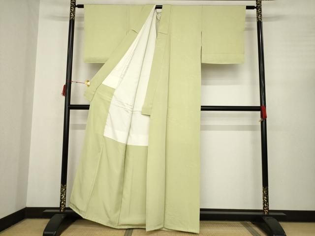 全国配信早速送料無料！ 平和屋着物 上質な色無地 乱菊 油色 正絹 AABC3212ck