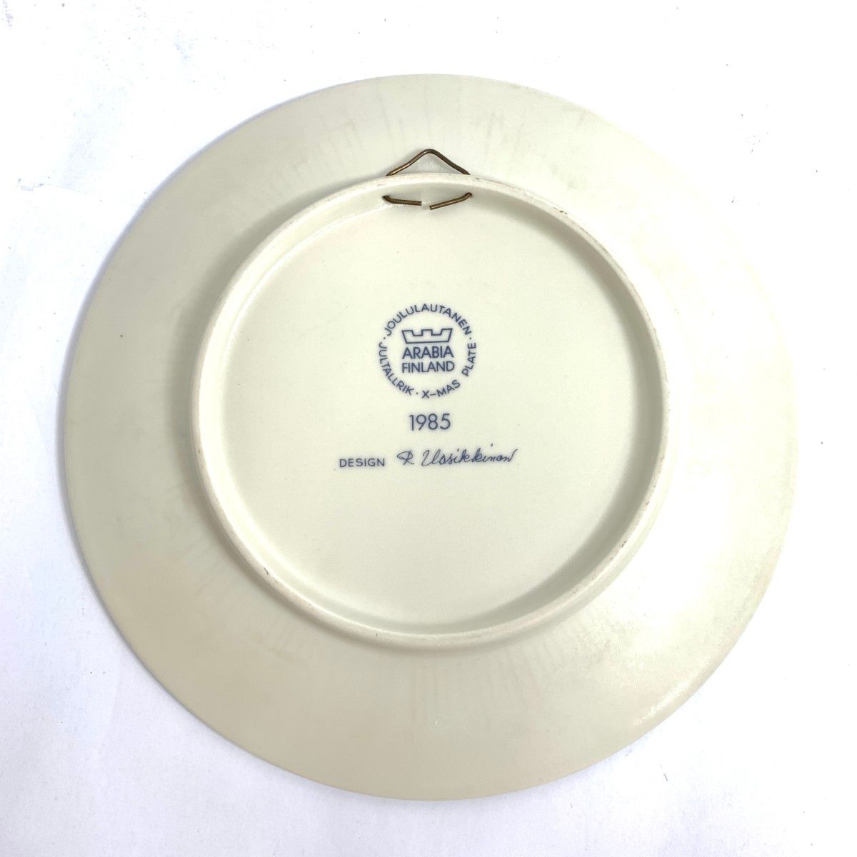 ARABIA ウオシッキネン 1985年クリスマスプレート(イヤープレート