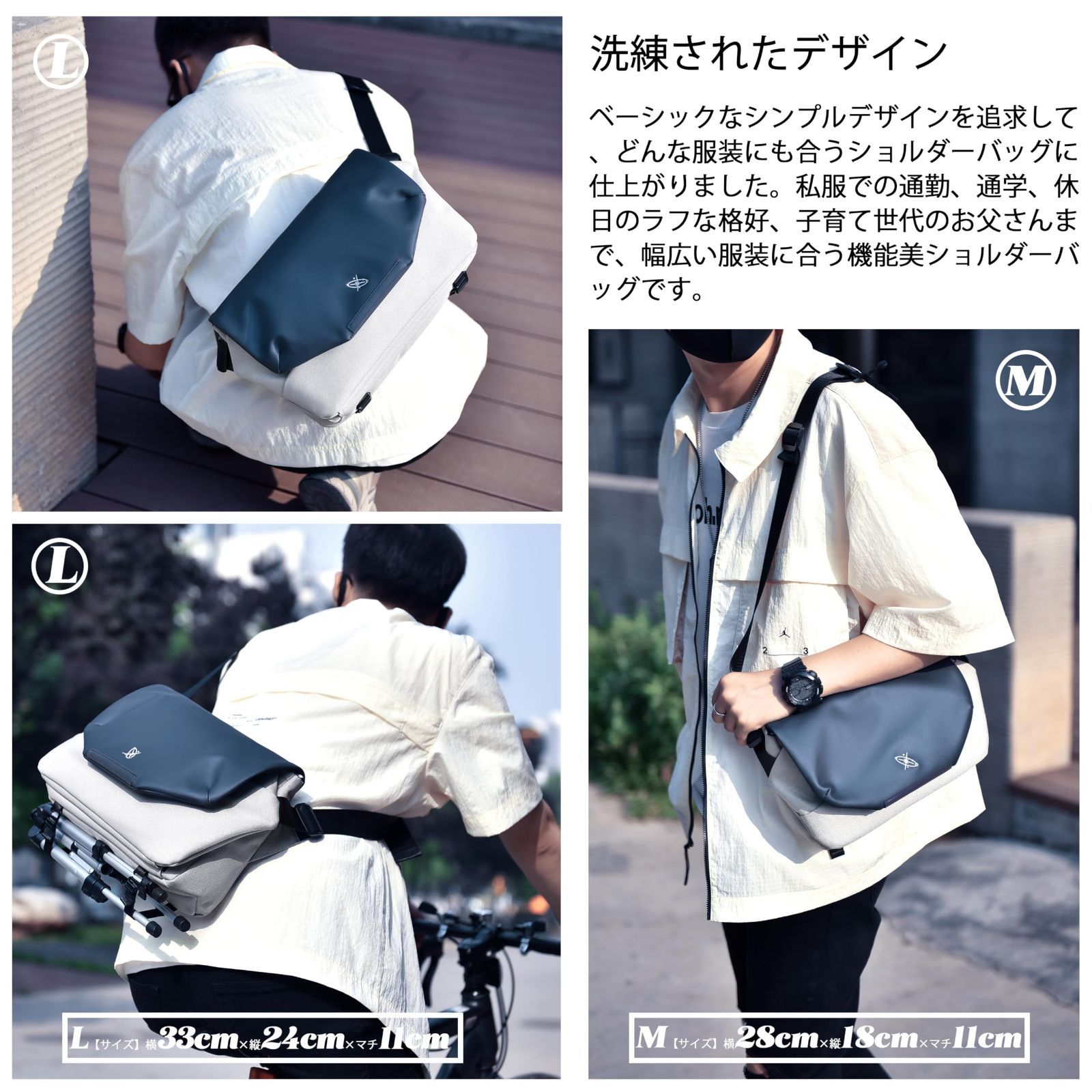 genten ゲンテン グレージュ レザー 巾着 バッグ 収納 シンプル