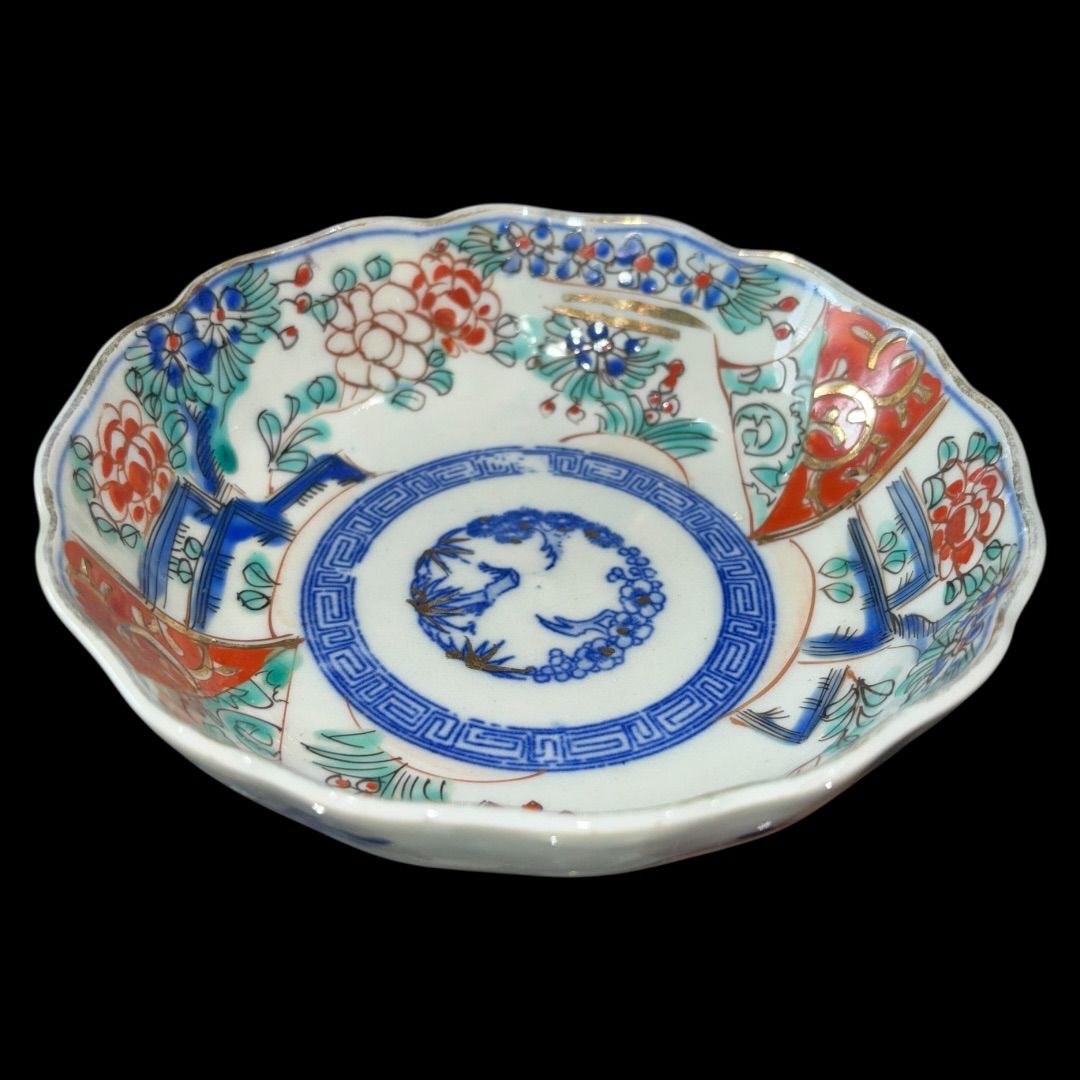 骨董 アンティーク 古伊万里 色絵 金襴手 輸出伊万里 獅子牡丹
