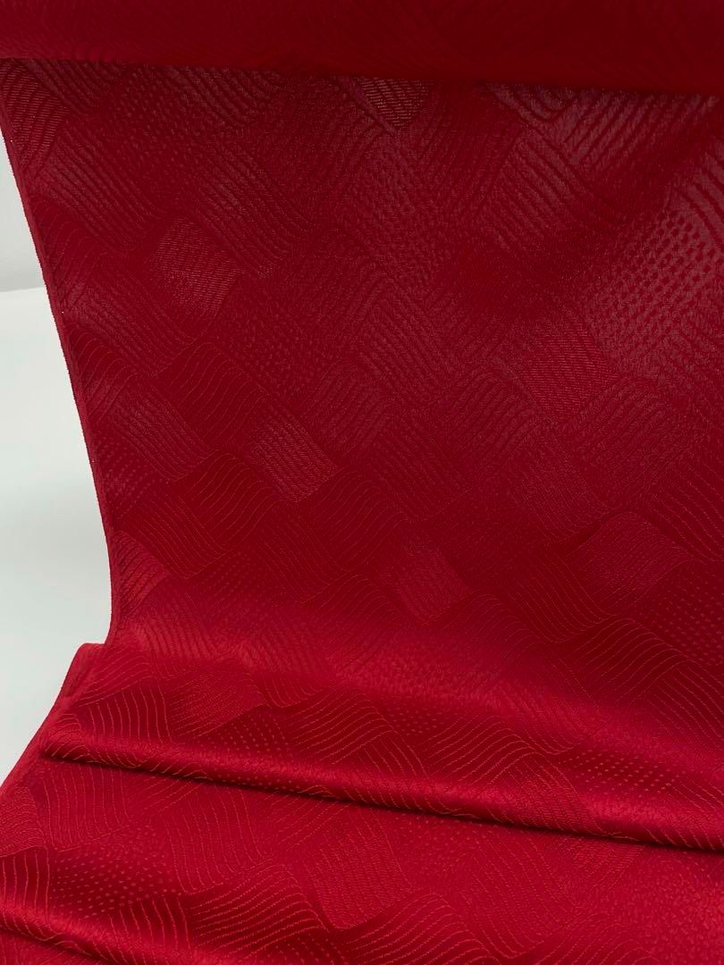 コート地 ふくれ織 紋意匠 朱・緋色 正絹 反物 - メルカリ