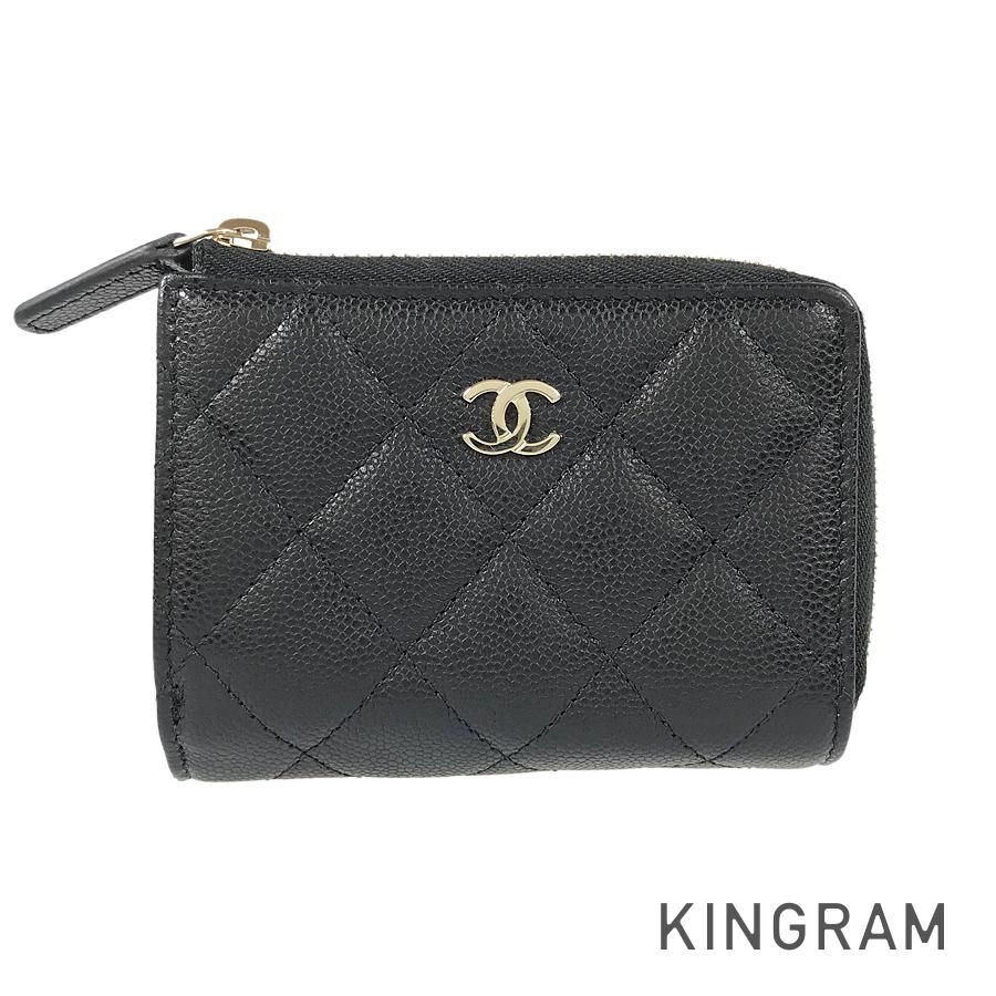 シャネル CHANEL マトラッセ シルバー金具 キャビアスキン 三つ折り財布 fhb【中古】