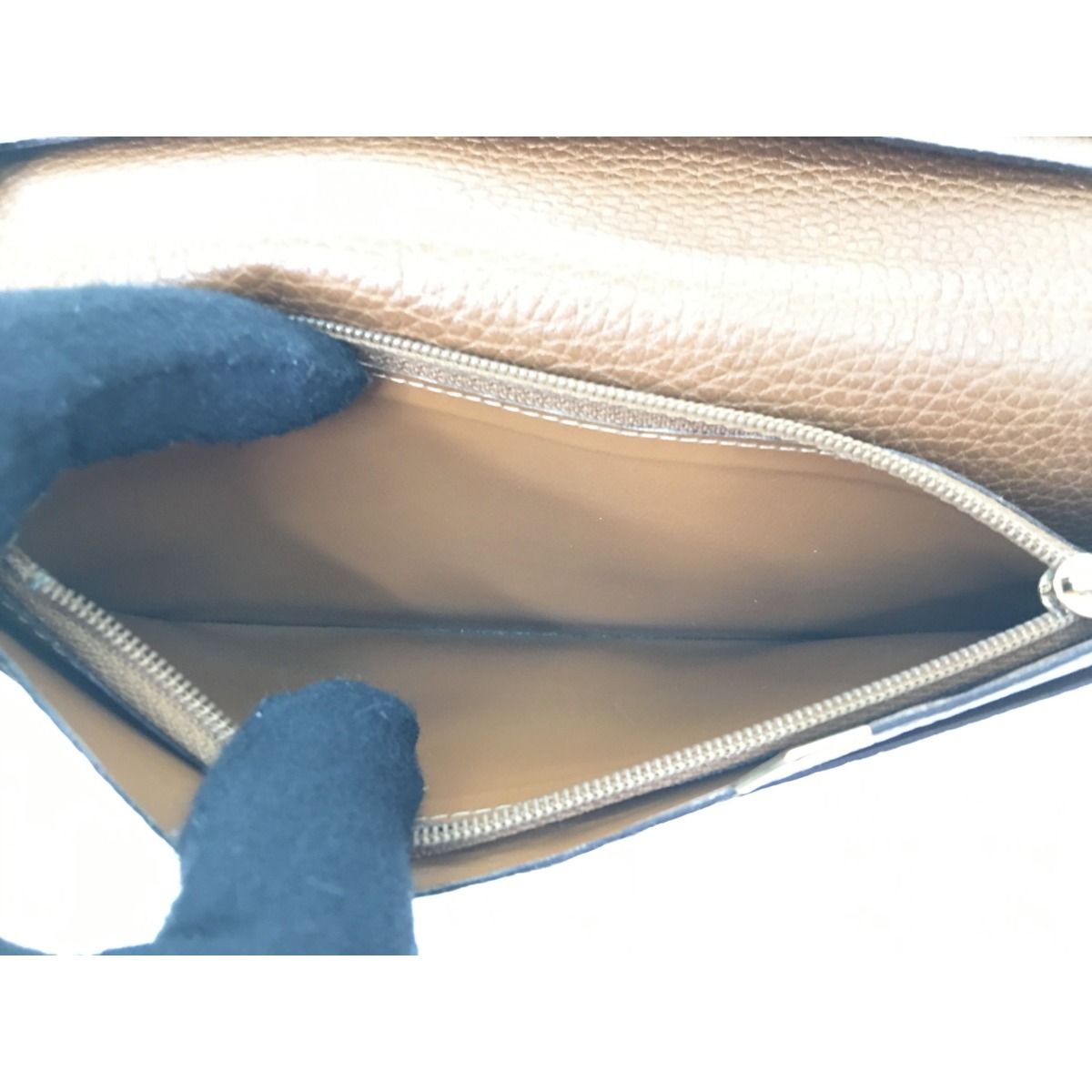 ▽▽Cartier カルティエ 長財布 シボ革 シュリンクレザー サドル  