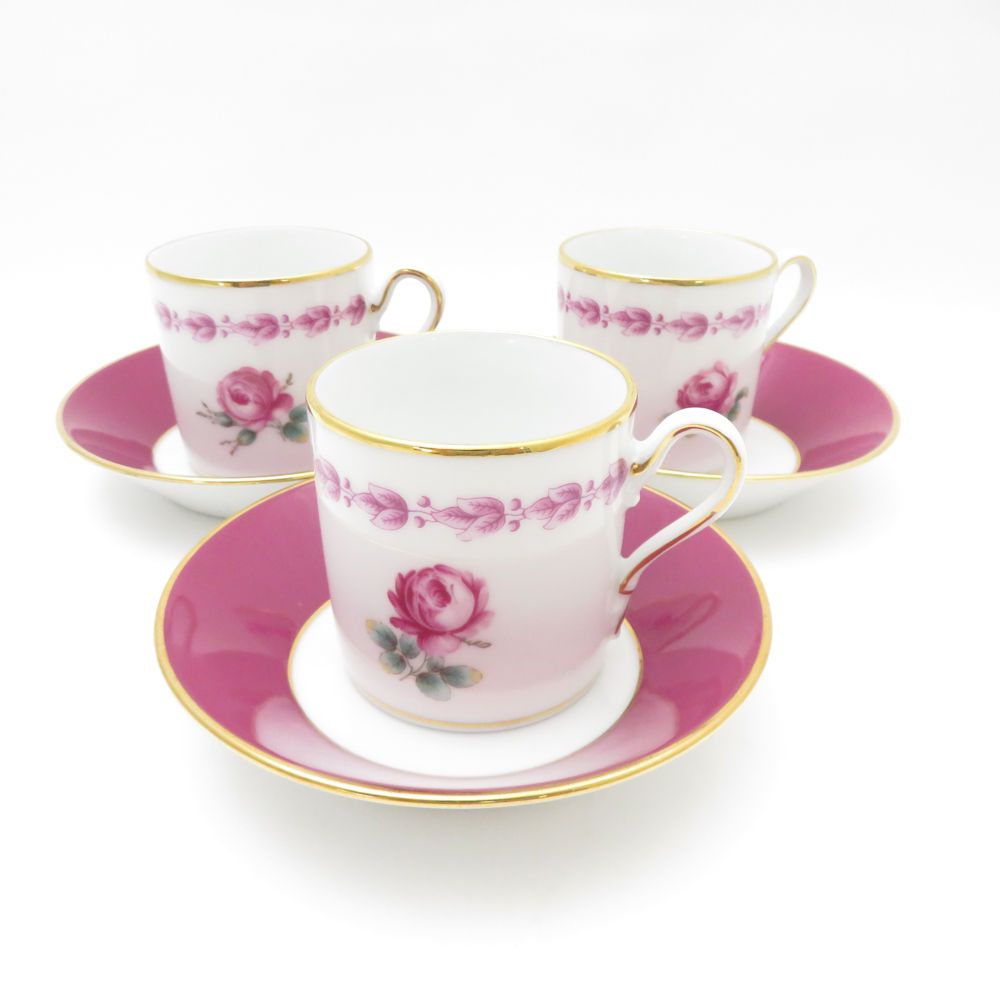 Richard Ginori リチャードジノリ インペロカメリア デミタスカップ＆ソーサー 3客 セット モカ エスプレッソ 薔薇 バラ SM4669A3