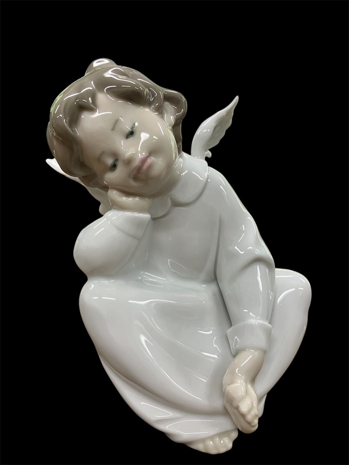 LLADRO リヤドロ 天使の考え事 フィギュリン 陶器 再度値下げしました！】LLADRO リヤドロ 天使の考えごと フィギュリン