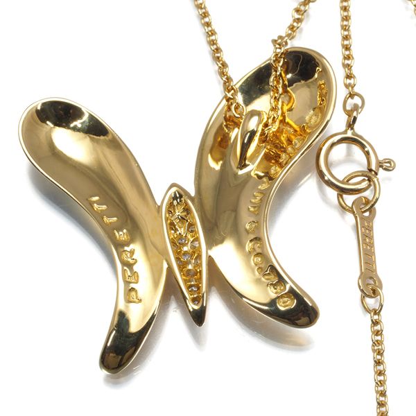 ティファニー　K18YG バタフライチャームネックレス Tiffany & Co. K18Yg Butterfly Charm Necklace m10_0507 | eBay