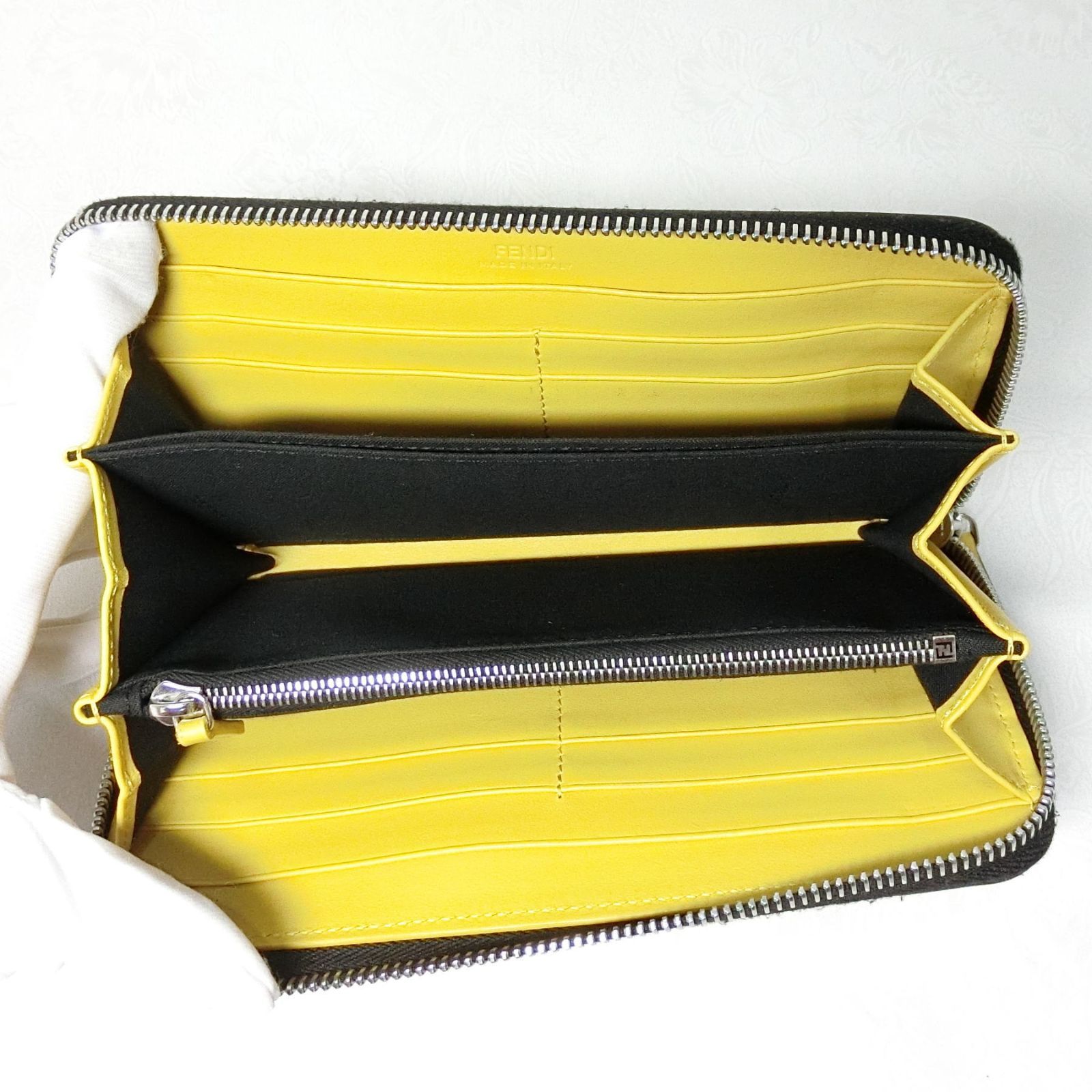希少【美品】フェンディ　ラウンドファスナー　シャドウ　レア 箱・布袋あり】FENDI フェンディ ラウンドファスナー長財布