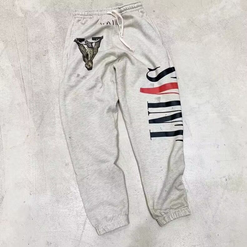 日常なグレー◆SAINT MICHAELセントマイケル x VLONE◆ロゴ コラボ スウェット ロングパンツ