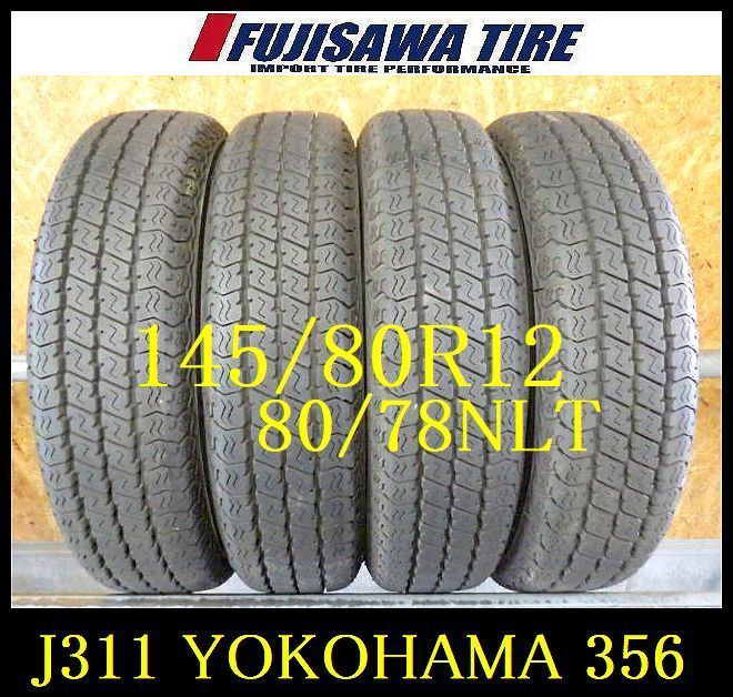 J311 ◆ 製造 約8.5部山◆YOKOHAMA SUPER VAN356◆145 80R12 80 78NLT◆4本