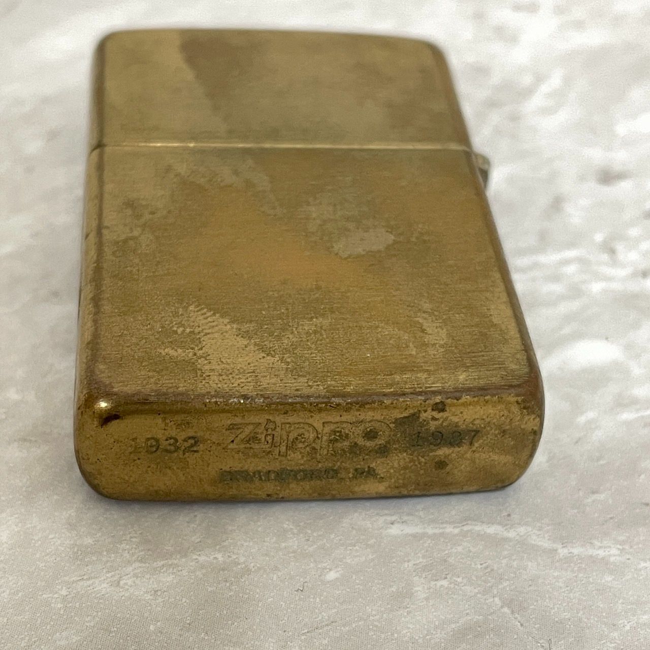 火花確認 レア品 1932ー1987 真鍮無垢製 SORID BRASS BRADFORD PA 彫刻