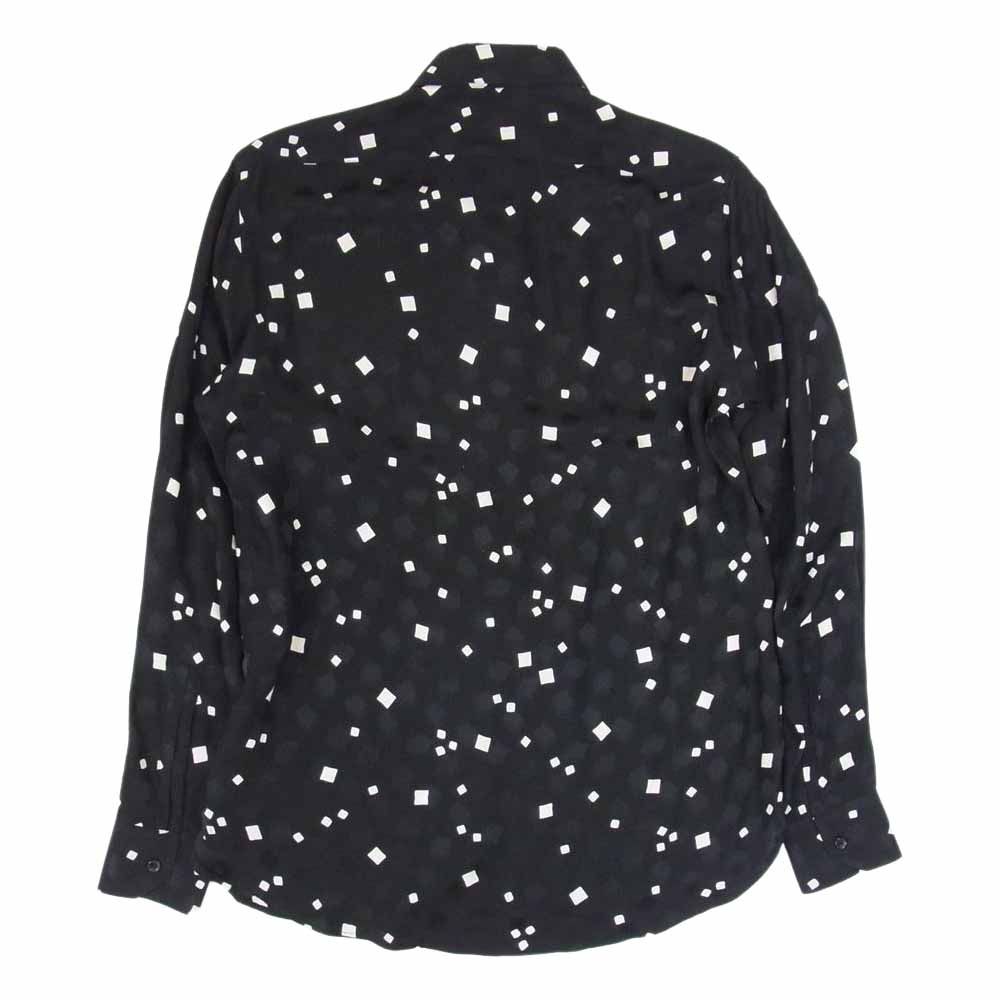 美品 SAINT LAURENT サンローラン シルク100％スクエア半袖シャツ