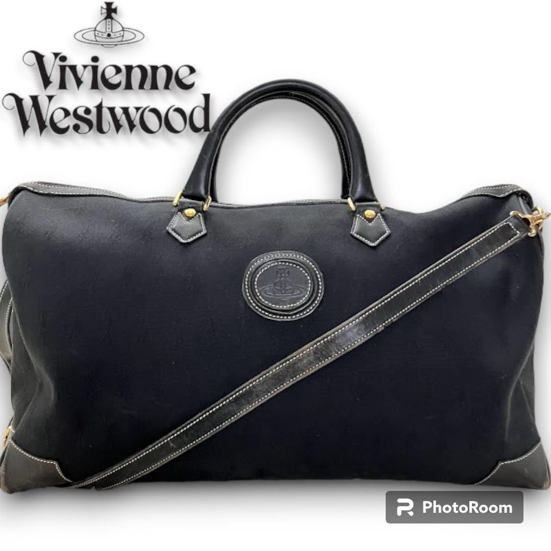 Vivienne Westwood ボストンバッグ オーブ キャンバス レザー