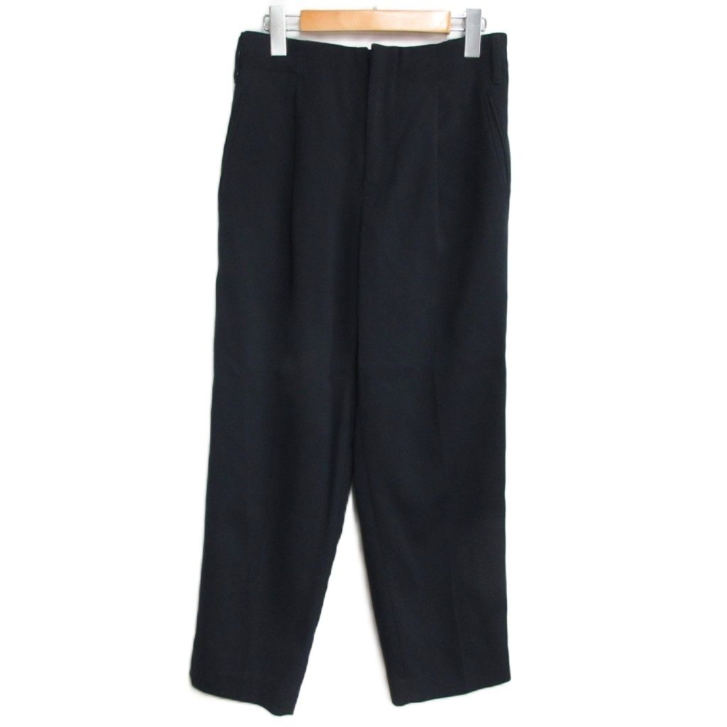 パブリックトウキョウ PUBLIC TOKYO 21年 AQUA WOOL アクアウール カルゼ セットアップ ジャケット-パンツ シングル 3B ゴムウエスト 背抜き 紺 ネイビー サイズ2 KANDAIZUMI_COM