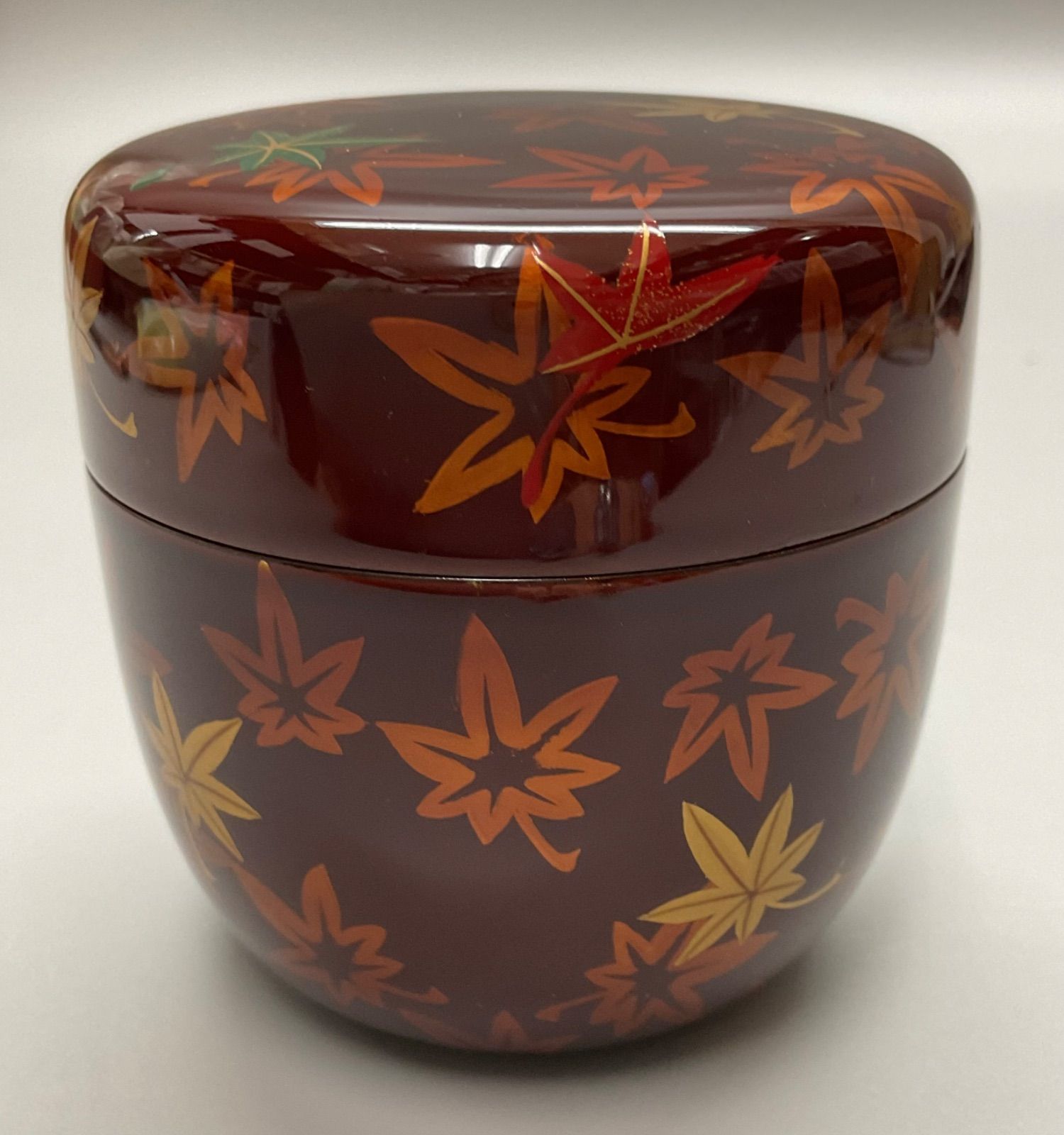 S14 中村宗悦 白檀塗紅葉 棗 なつめ 共箱 茶道具 茶器 重さ 48.1