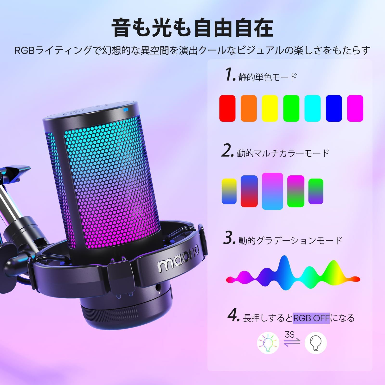 MAONO USB Type-C/Lightning ワイヤレスマイク MAONO USB Type-C