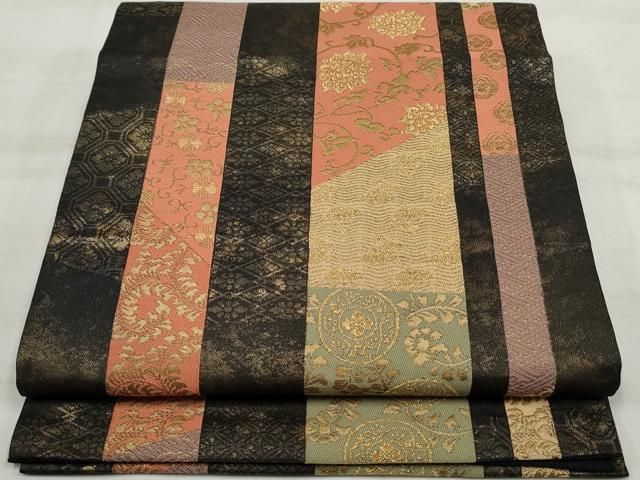 平和屋着物○本場筑前博多織 八寸名古屋帯 宝尽くし雪輪花間道