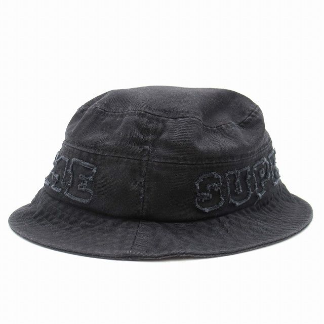 22ss シュプリーム SUPREME Cutout Crusher バケットハット カットアウト クラッシャー ロゴ 帽子 キャップ  MEDIUM/LARGE 黒 ブラック/☆F52/メンズ