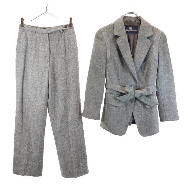 アクアスキュータム パンツスーツ 上下 セットアップ UK８ グレー Aquascutum レディース アクアスキュータム パンツスーツ 上下 セットアップ UK8 グレー