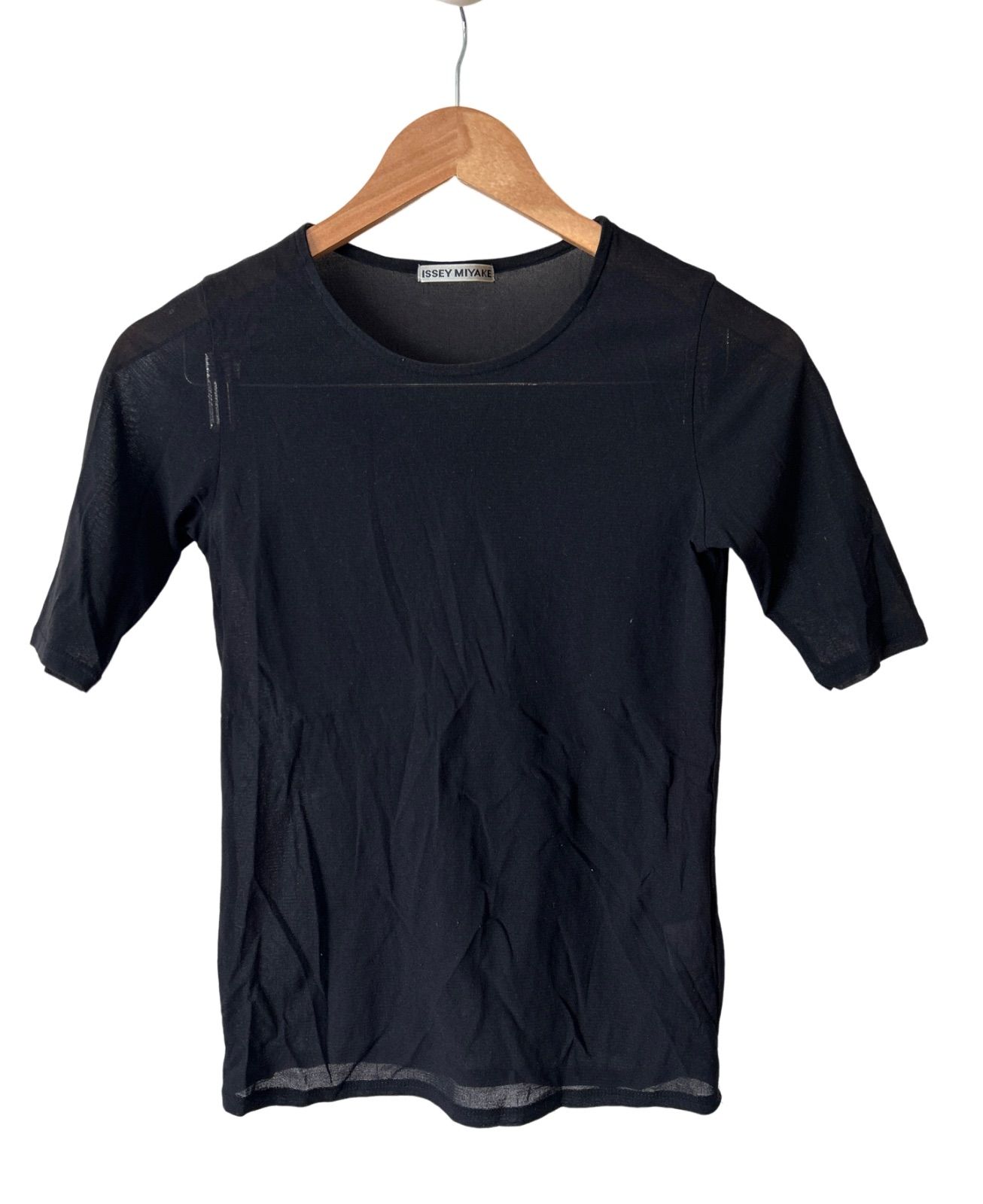 ISSEY MIYAKE プリーツ半袖カットソー プリーツプリーズ ブラック 2 RE184 ISSEY MIYAKE イッセイミヤケ PLETS PLEASE プリーツ