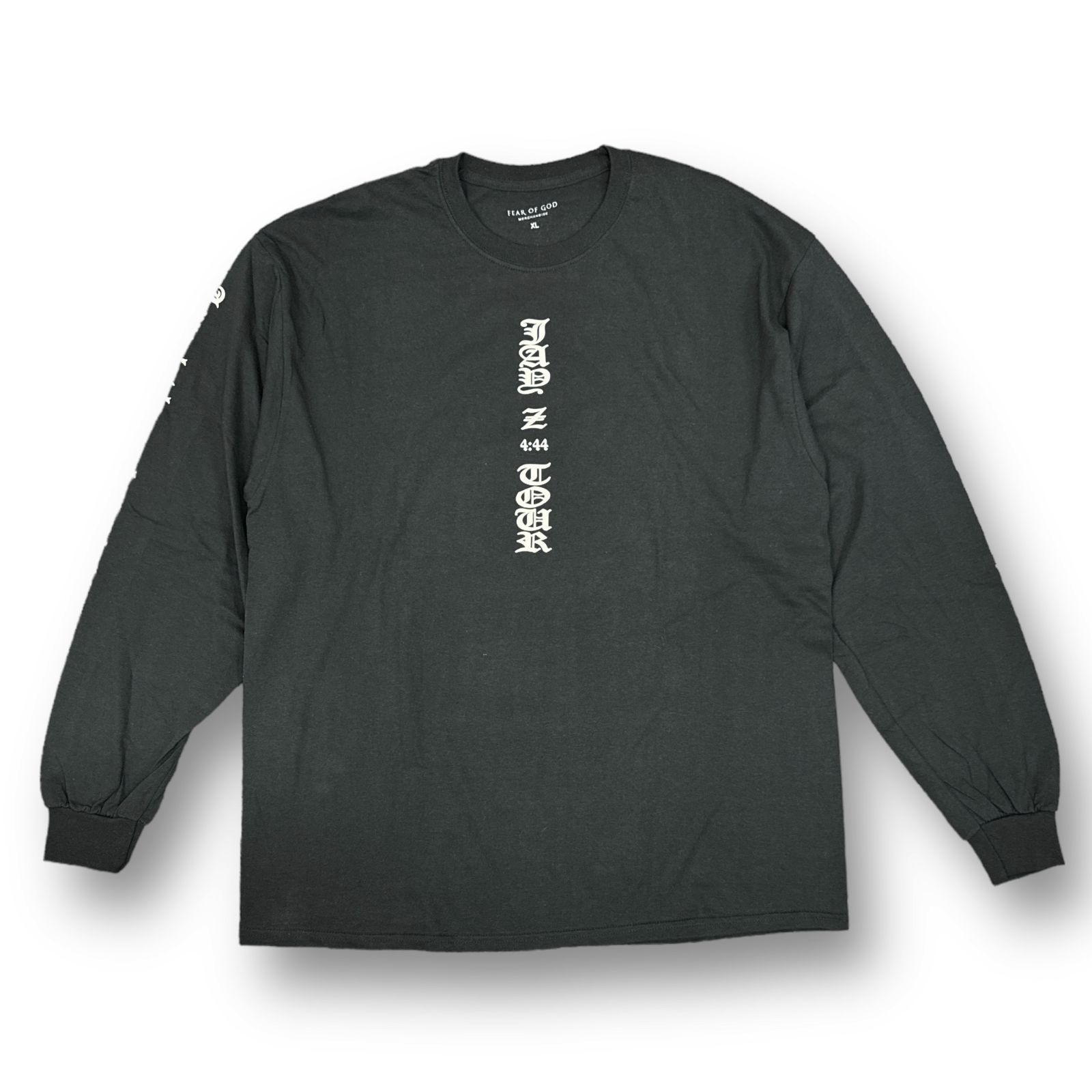 希少 FEAR OF GOD JAY-Z 4:44 Forum Long Sleeve Tee フォーラム ロングスリーブ Tシャツ 長袖 カットソー  ロンT フィアオブゴッド FOG ブラック XL 67235A3