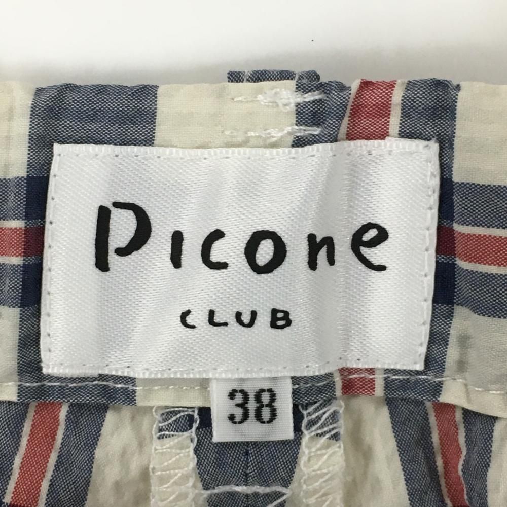 超美品】ピッコーネ パンツ 白×ネイビー×レッド チェック サッカー生地 