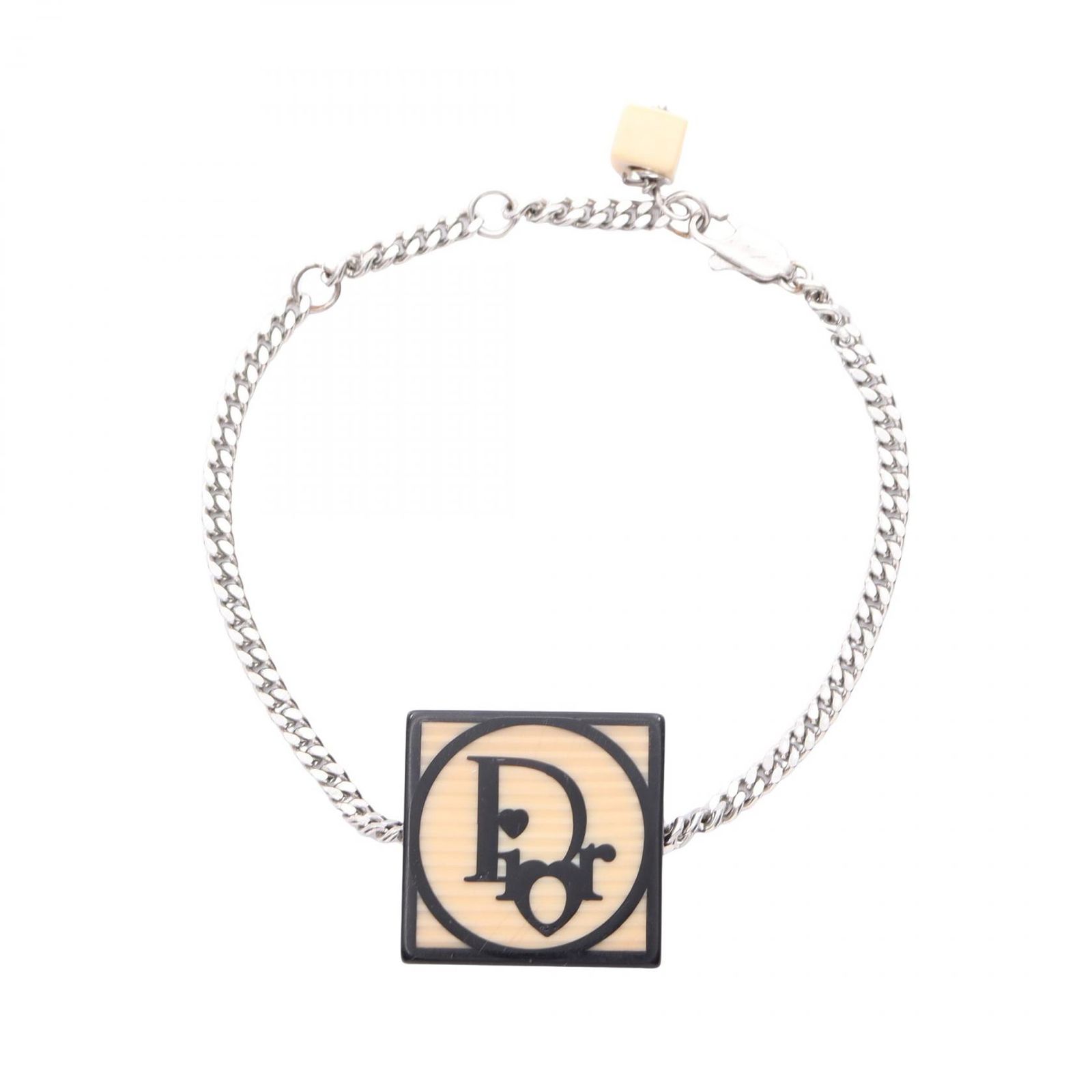 【極美品】ディオール ブレスレット ロゴ型押し キューブ Dior ディオール ロゴキューブ ブレスレット