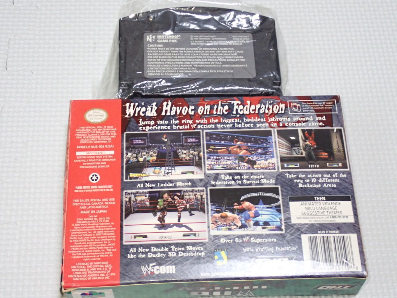 NINTENDO 64 - N64★WWF NO MERCY 海外版 北米版 端子清掃済 N64☆WWF NO MERCY 海外版 北米版 端子清掃済☆箱付・説明書付