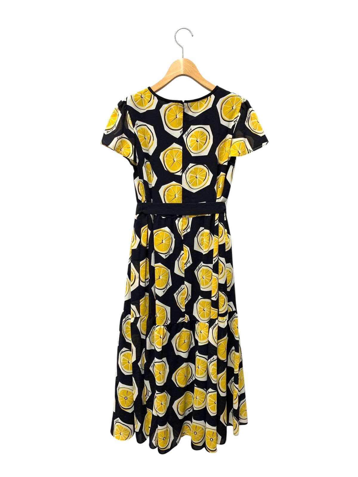 エムズグレイシー 411333 レモン柄ワンピース 40 ネイビー IT7EONBDQNHL