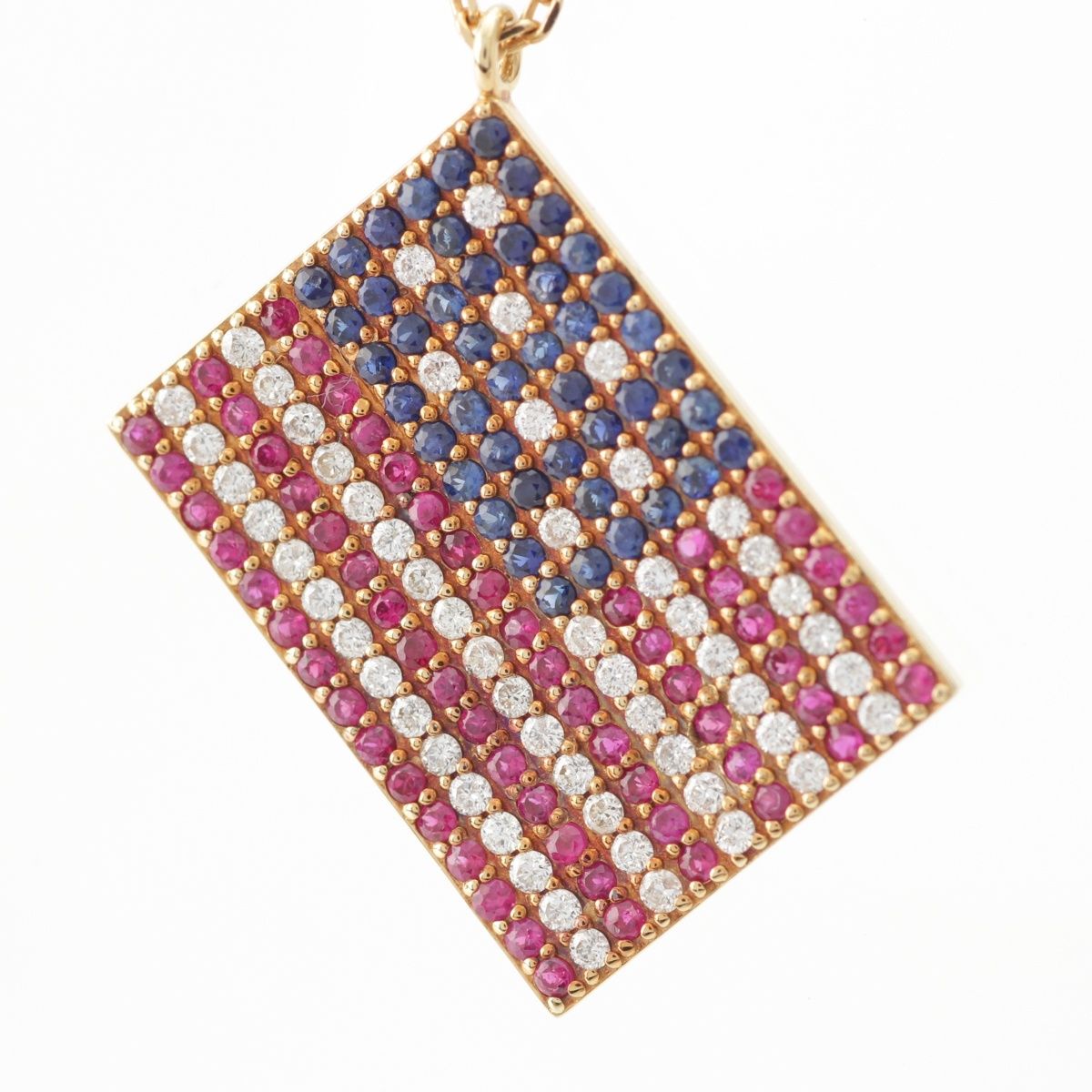 ノーブランド アメリカ国旗モチーフ メレダイヤ D0.48ct ルビー  